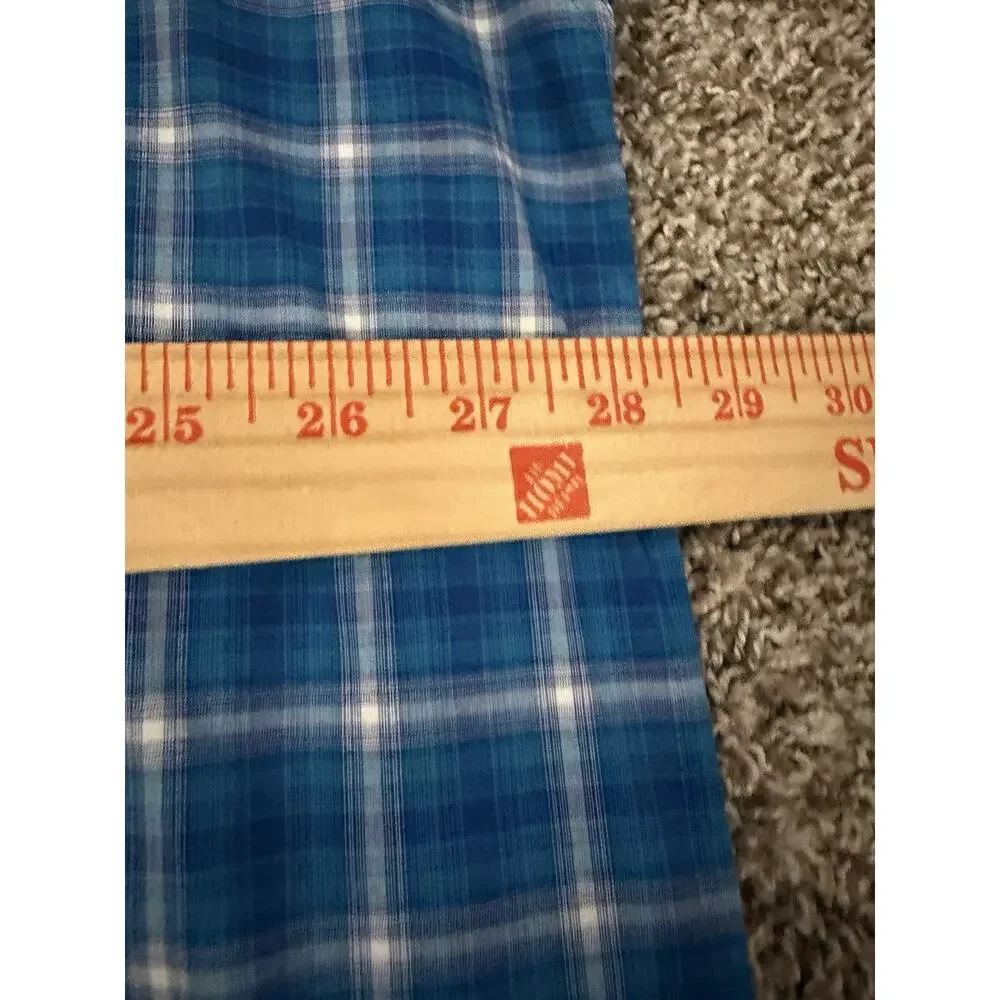 Ariat Pro Series Men's XXL Blue/White Plaid Stretch Long Sleeve Button-Up #0160